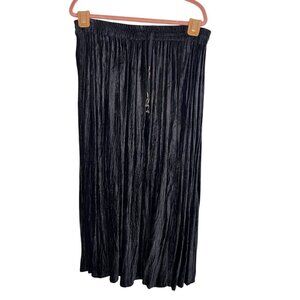 Retro Velvet Maxi Skirt L Black Beaded Grunge Indie Hippie Western Boho 80s Chic